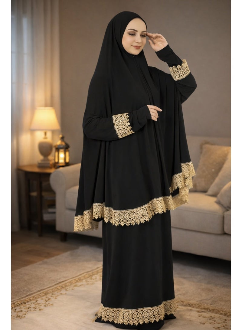 OLUDENIZ Women’s Two-Piece Prayer Dress – Cool Lycra Fabric – Full Modest Coverage – Fits Most Sizes – Turkish Quality – Perfect Gift Option - Image 1